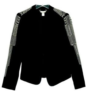 Cache Gold Embellished Black Blazer.